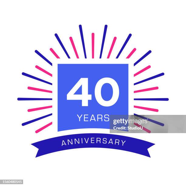 40th year anniversary celebration badge template. - milestone stock illustrations