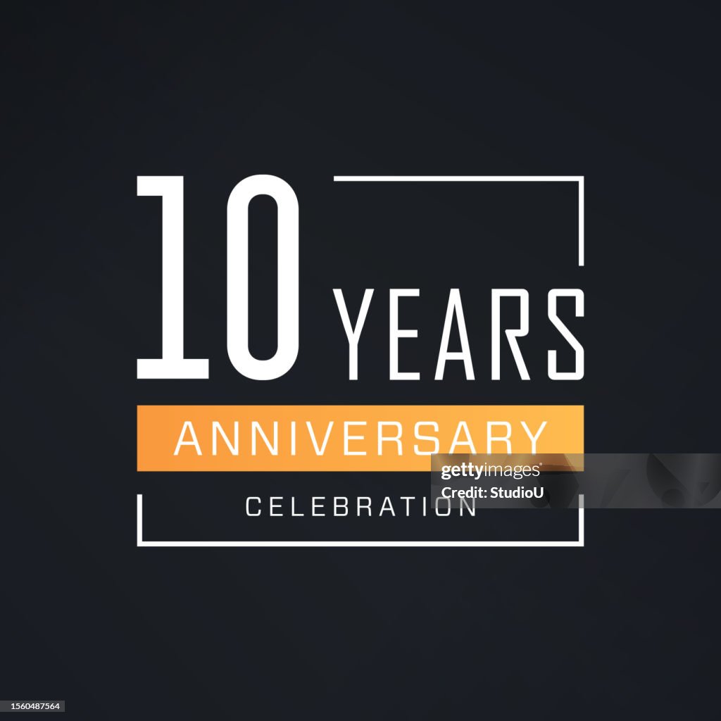 Ten Years Anniversary. 10 Years Celebration Banner.