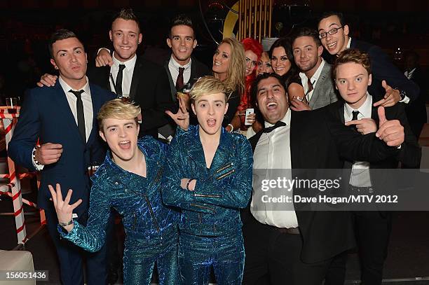 Jedward, Gaz Beadle, Charlotte-Letitia Crosby, Sophie Kasaei, Ricci Guarnaccio, Holly Hagan, Scott Timlin, Vicky Pattison, and James Tindale of...