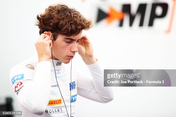 Franco Colapinto of Argentina and MP Motorsport prepares to drive during qualifying ahead of Round 8:Budapest of the Formula 3 Championship at...