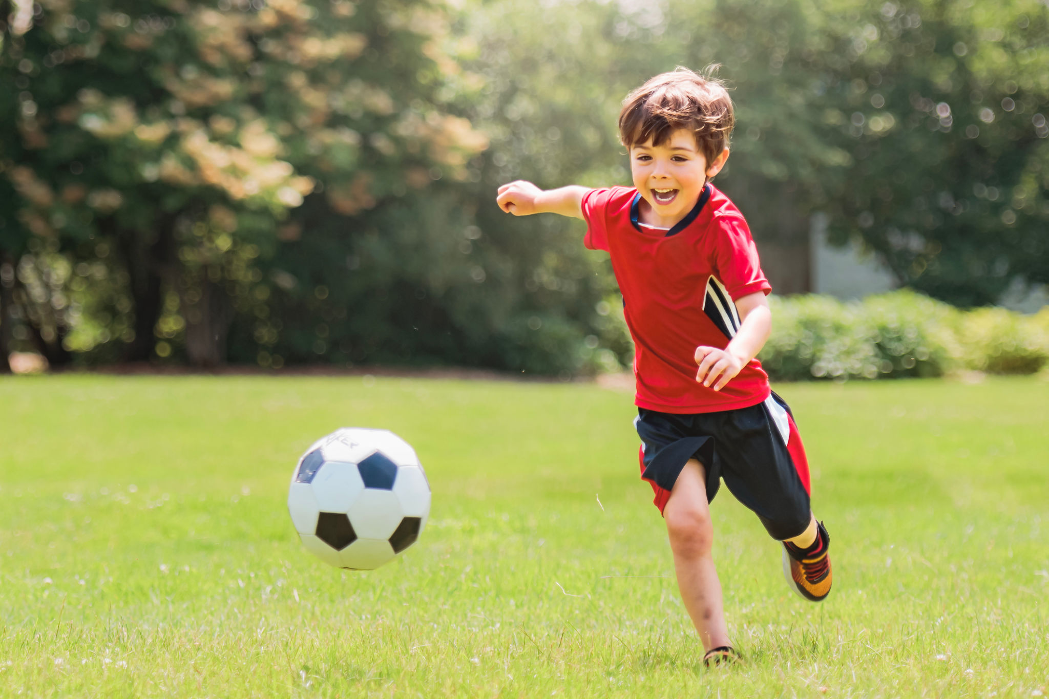 happy child soccer