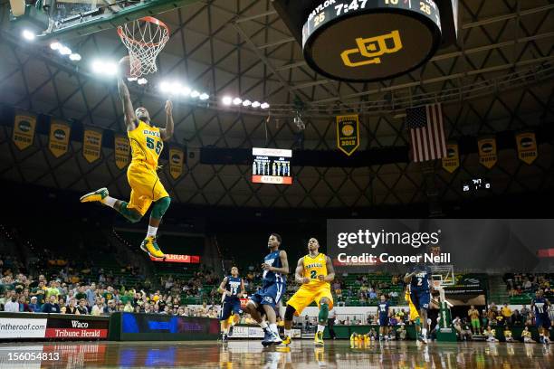 Pierre Jackson of the Baylor University Bears dunks the ball against the Jackson State University Tigers on November 11, 2012 at the Ferrell Center...