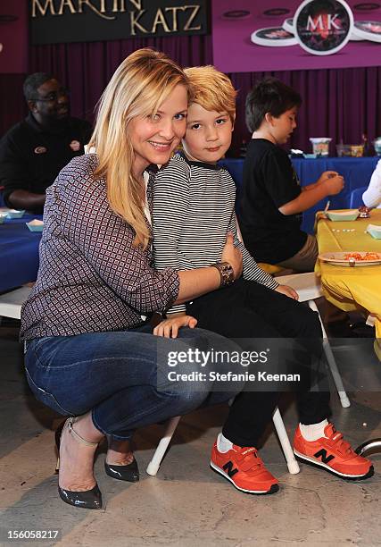 Actress Jessica Capshaw and Luke Hudson Gavigan attend the creative arts fair and family day "Express Yourself", supporting P.S. ARTS, at Barker...