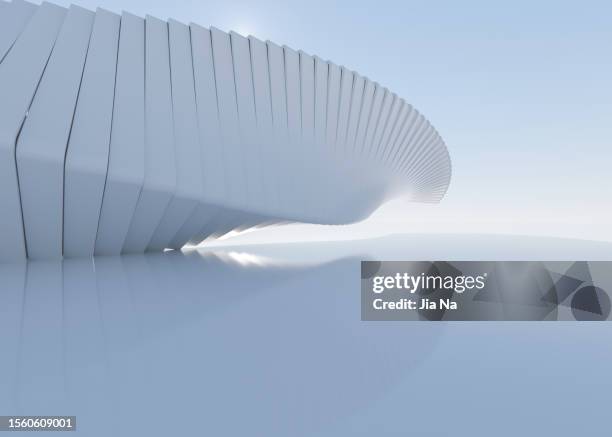 abstrakter betongebäudehintergrund. 3d-rendering - architektonisches detail stock-fotos und bilder