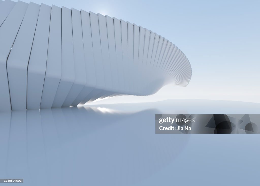 Abstract concrete building background. 3d render