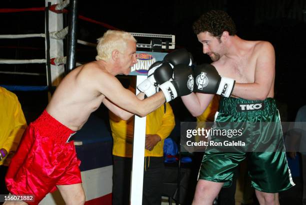 Ron Palillo and Dustin Diamond during 'Celebrity Boxing 2' Weigh-In at KTLA Studios in Hollywood, California, United States.