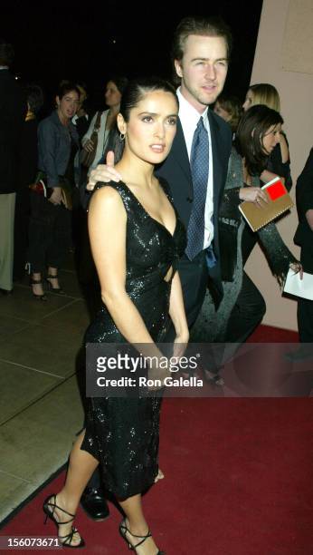 Salma Hayek & Edward Norton during The 8th Annual Broadcast Critics' Choice Awards - Beverly Hills at Beverly Hills Hotel in Beverly Hills,...