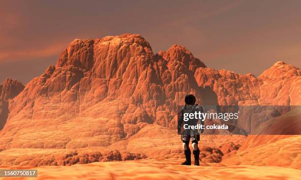 astronaut exploring mars - mars exploration stock pictures, royalty-free photos & images
