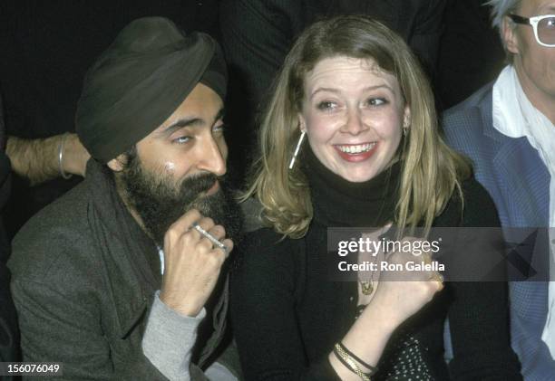 Natasha Lyonne and Boyfriend during Fashion Week- Marc Jacobs 2002 Fall Collection at New York State Armory in New York City, New York, United States.