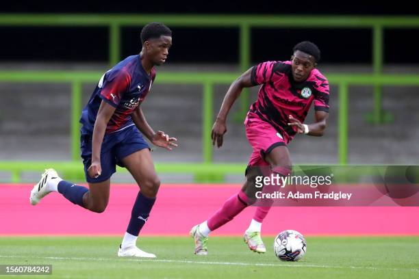 Kevin Mfummba of West Bromwich Albion during a pre season friendly against Forest Green Rovers at The New Lawn on July 28, 2023 in Nailsworth,...