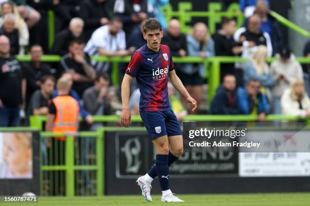 Tom Fellows of West Bromwich Albion during a pre season friendly against Forest Green Rovers at The New Lawn on July 28, 2023 in Nailsworth, England.