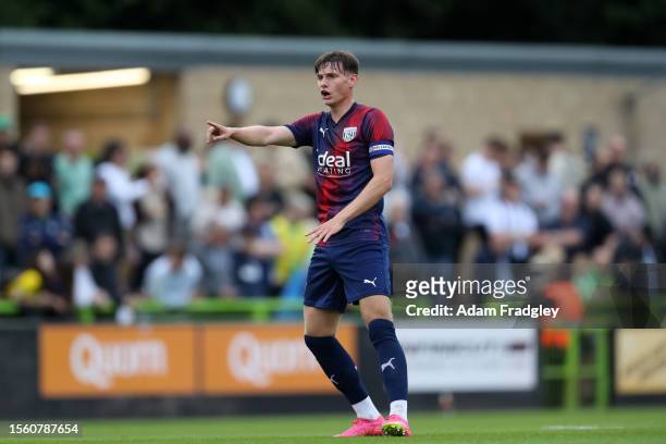 Taylor Gardner-Hickman of West Bromwich Albion during a pre season friendly against Forest Green Rovers at The New Lawn on July 28, 2023 in...