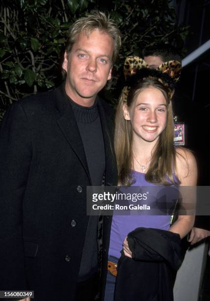 Kiefer Sutherland and Daughter Sara Sutherland during 'Josie And The Pussycats' Premiere at Galaxy Theatre in Hollywood, California, United States.