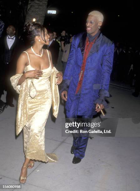 Actress Vivica A. Fox and Dennis Rodman attend the Fourth Annual Vanity Fair Oscar Party on March 24, 1997 at Morton's Restaurant in West Hollywood,...