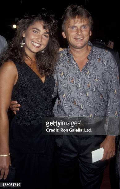 Game Show Host Pat Sajak and wife Lesly Brown attending the premiere of 'Mr. Saturday Night' on September 22, 1992 at Mann Chinese Theater in...