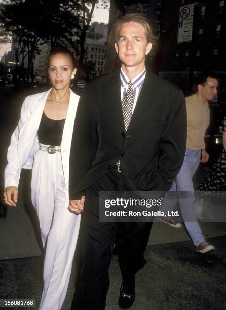 Actor Matthew Modine and wife Caridad Rivera attend 'A Bid of Love' Auction to Benefit God's Love We Deliver on June 23, 1993 at Sotheby's Auction...