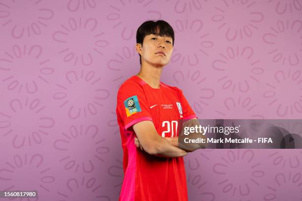 Kim Hyeri of Korea Republic poses during the official FIFA Women's World Cup Australia & New Zealand 2023 portrait session on July 21, 2023 in Sydney...