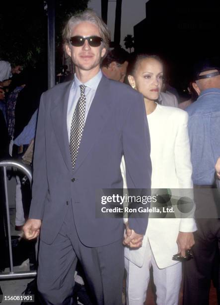 Actor Matthew Modine and wife Caridad Rivera attend the Beverly Hills Screening of HBO's 'And the Band Played On' on August 31, 1993 at Academy...