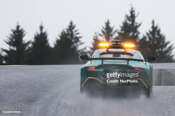 Aston Martin F1 Safety Car before practice ahead of the Formula 1 Belgian Grand Prix at Spa-Francorchamps in Spa, Belgium on July 28, 2023.