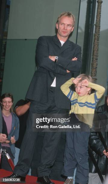 Sting and Giacomo Sumner during Sting Honored with a Star on the Hollywood Walk of Fame at Hollywood Boulevard in Hollywood, California, United...