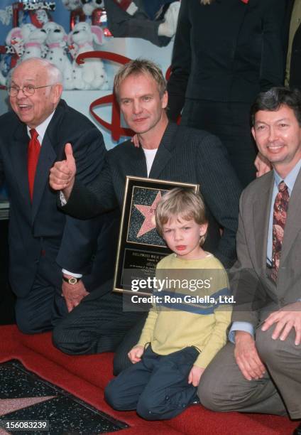 Johnny Grant, Sting, Giacomo Sumner and guest during Sting Honored with a Star on the Hollywood Walk of Fame at Hollywood Boulevard in Hollywood,...