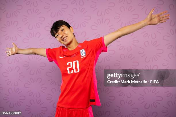 Kim Hyeri of Korea Republic poses during the official FIFA Women's World Cup Australia & New Zealand 2023 portrait session on July 21, 2023 in Sydney...