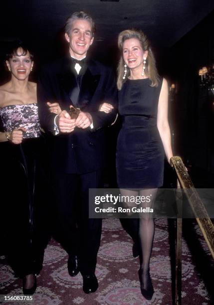 Actor Matthew Modine, wife Caridad Rivera, and Socialite Blaine Trump attend the 'Awakenings' New York City Premiere Party on December 17, 1990 at...