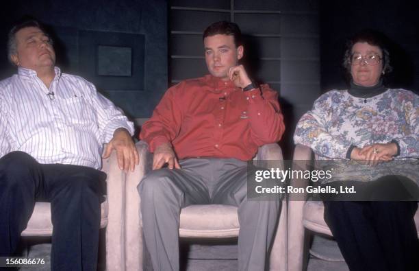 John Wayne Bobbitt and parents attend the Taping of 'The Montel Williams Show' on February 1, 1994 at Times Square Studios in New York City.