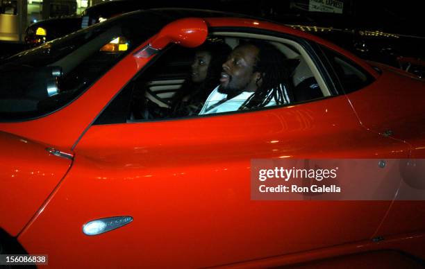 Wyclef Jean in His Sports Car during 'Matrix Reloaded' New York Premiere - Departures at The Ziegfeld Theater in New York City, New York, United...