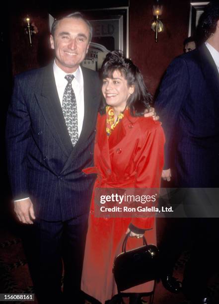 Police Commissioner William J. Bratton and wife Cheryl Fiandaca attend 'The Paper' New York City Premiere on March 15, 1994 at Ziegfeld Theater in...