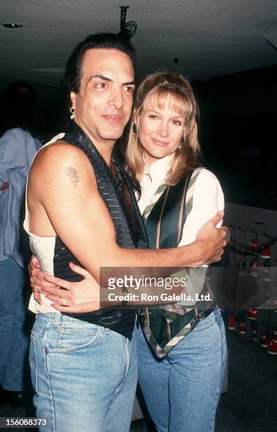Musician Paul Stanley of Kiss and wife Pamela Bowen attending '44th Birthday Party for Gene Simmons' on August 29, 1993 at the Sport's Center in...