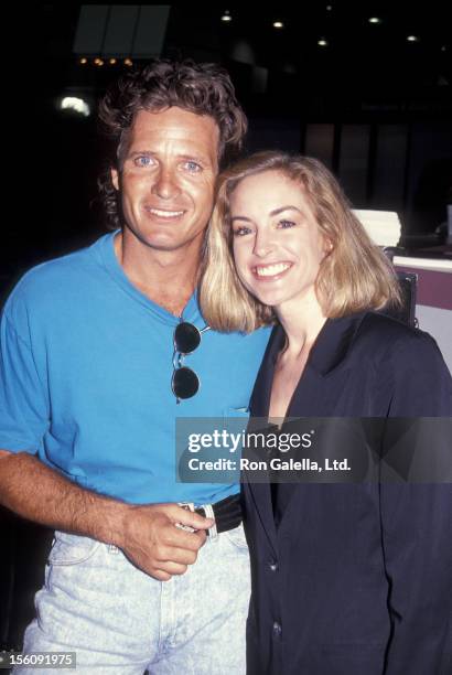 Actor Steve Bond and actress Amanda Wyss attend 10th Annual Software Video Dealers Convention on July 14, 1991 at the Sands Hotel in Las Vegas,...