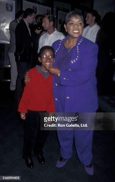 Actress Nell Carter and son Joshua Carter attending the screening of 'The Grass Harp' on October 9, 1996 at the Green Theater at Pacific Design...