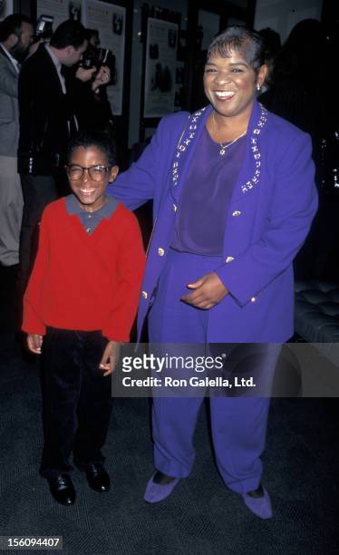 Actress Nell Carter and son Joshua Carter attending the screening of 'The Grass Harp' on October 9, 1996 at the Green Theater at Pacific Design...
