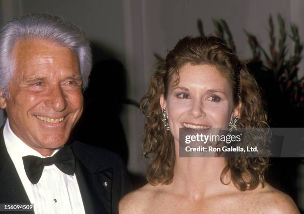 Actor Efrem Zimbalist, Jr. And daughter Actress Stephanie Zimbalist attend the 1989 International Angel Awards on February 24, 1989 at Century Plaza...