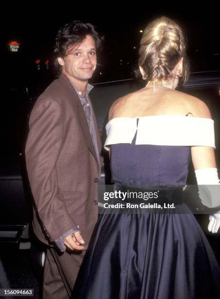 Musician John Mellencamp and guest attend the the Wedding Reception of Allen Grubman and Deborah Haimoff on October 12, 1991 at New York Public...