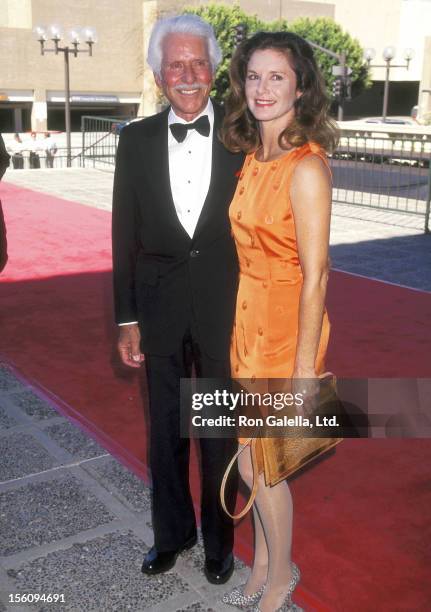 Actor Efrem Zimbalist, Jr. And daughter Actress Stephanie Zimbalist attend the 1997 Primetime Creative Arts Emmy Awards on September 7, 1997 at...