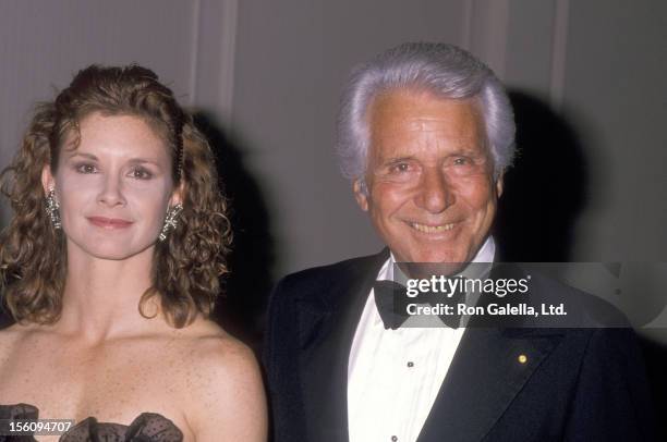 Actor Efrem Zimbalist, Jr. And daughter Actress Stephanie Zimbalist attend the 1989 International Angel Awards on February 24, 1989 at Century Plaza...