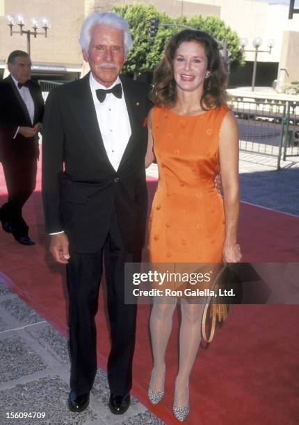 Actor Efrem Zimbalist, Jr. And daughter Actress Stephanie Zimbalist attend the 1997 Primetime Creative Arts Emmy Awards on September 7, 1997 at...