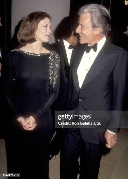 Actor Efrem Zimbalist, Jr. And daughter Stephanie Zimbalist attend the 48th Annual Golden Globe Awards on January 19, 1991 at Beverly Hilton Hotel in...