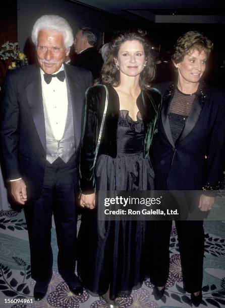 Actor Efrem Zimbalist, Jr., wife Stephanie Spaulding, and daughter Actress Stephanie Zimbalist attend the 50th Wedding Anniversary Celebration for...