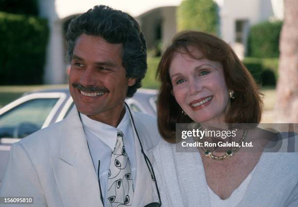 Actress Katherine Helmond and artist David Christian attending 25th Wedding Anniversary of Renee Taylor and Joseph Bologna on August 19, 1990 at...