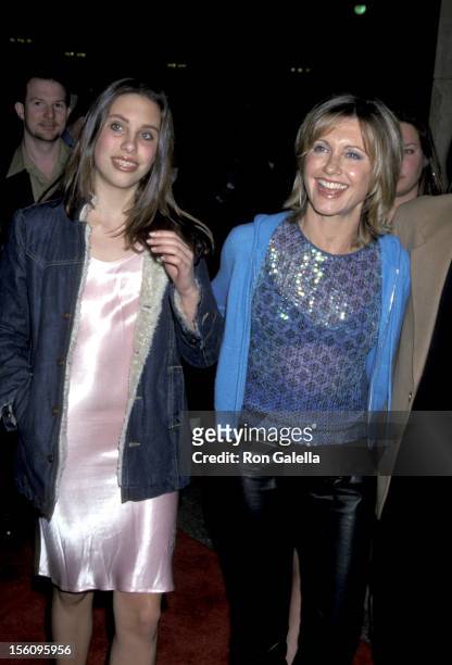 Olivia Newton John and daughter Chloe Lattanzi during Gala Celebrity Opening Night of 'Mamma Mia!' at Shubert Theatre in Century City, California,...