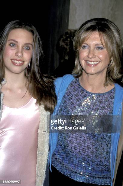 Olivia Newton John and daughter Chloe Lattanzi during Gala Celebrity Opening Night of 'Mamma Mia!' at Shubert Theatre in Century City, California,...