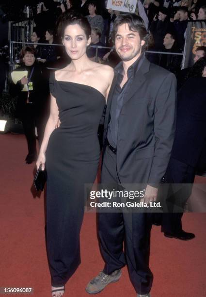 Actors Carrie-Ann Moss and Steven Roy attend the Seventh Annual Screen Actors Guild Awads on March 11, 2001 at Shrine Exposition Center in Los...