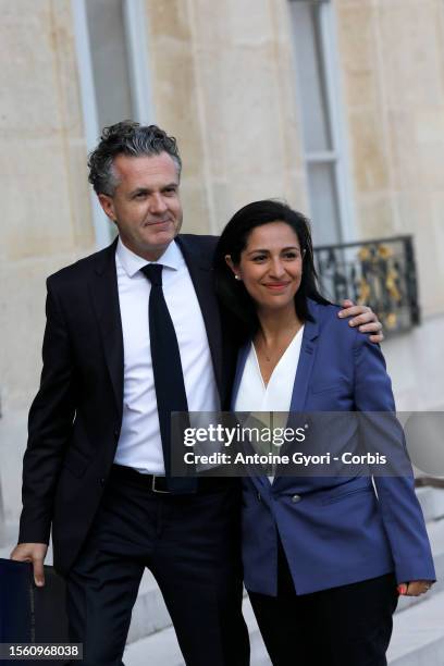 French Minister for Ecological Transition and Territories' Cohesion Christophe Bechu and newly appointed French Minister for Biodiversity, Sarah El...