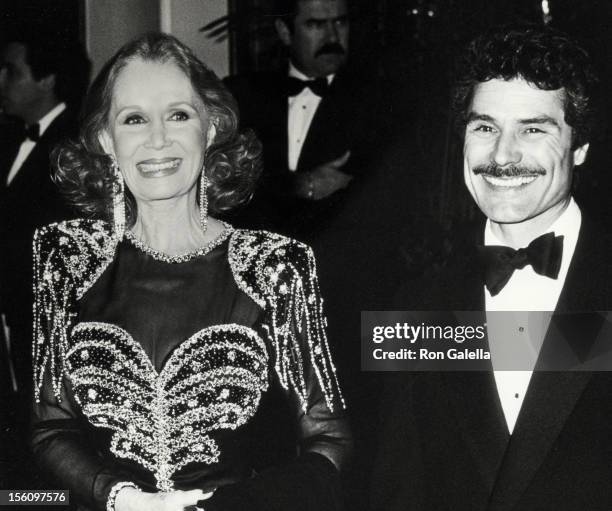 Actress Katherine Helmond and artist David Christian attending 43rd Annual Golden Globe Awards on January 24, 1986 at the Beverly Hilton Hotel in...