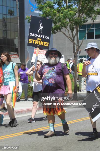 Jack Black walks the picket line in support of the SAG-AFTRA and WGA strike on July 28, 2023 in Los Angeles, California.