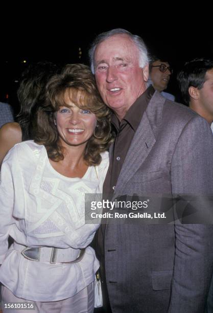 Comic Dick Martin and wife Dolly Read attending 80th Birthday Party For Milton Berle on July 12, 1988 at La Cage Aux Folles in Hollywood, California.
