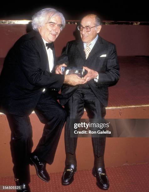 Photographer Cornell Capa and Photograhper Al Eisenstaedt attend the International Center for Photography Awards Fourth Annual Awards on April 25,...